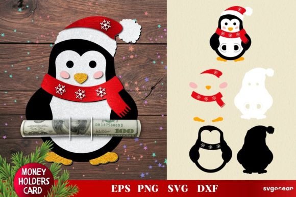3D SVG Penguin Money Holder for Christmas Sales