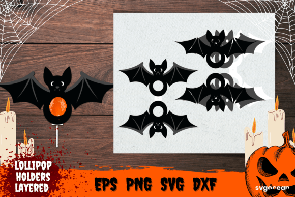 Bat Lollipop Holder: 3D SVG Shapes for Branding