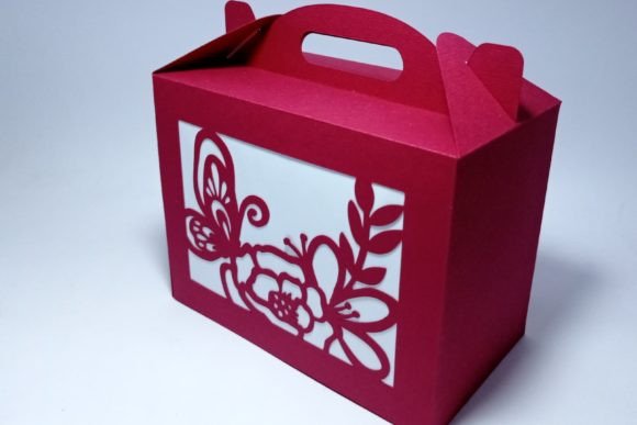 Butterfly and Flowers Gable Box: 3D SVG for Seasons