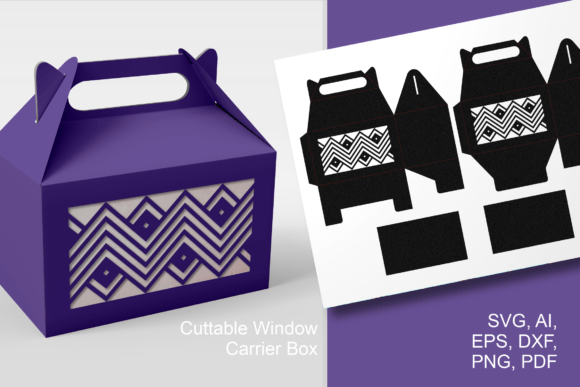 Chevron Ornament Gable Gift Box Template: 3D SVG Shapes