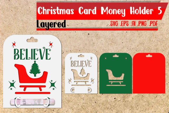 Christmas Card Money Holder Layered 5: 3D SVG Review