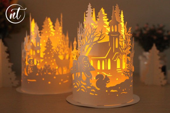 Combo 2 Items Christmas Paper Lanterns 3D SVG