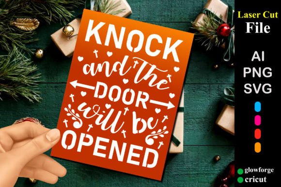 Knock and the Door Will Be Opened Card 3D SVG Christmas
