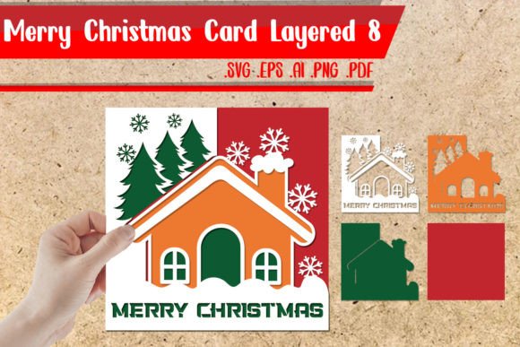 Merry Christmas Card Layered 8: 3D SVG Review