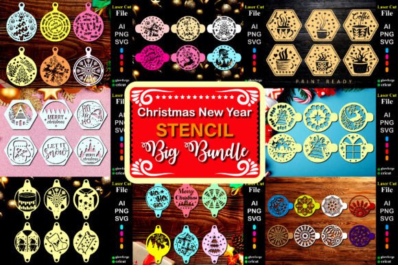 New Year Christmas Stencil Big Bundle: 3D SVG Review