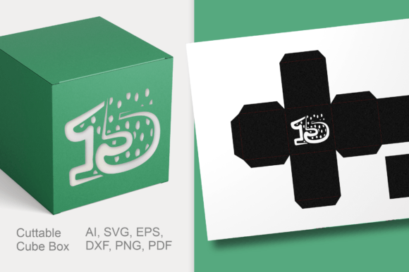 Number 15 Cube Gift Box Template SVG: 3D SVG Review