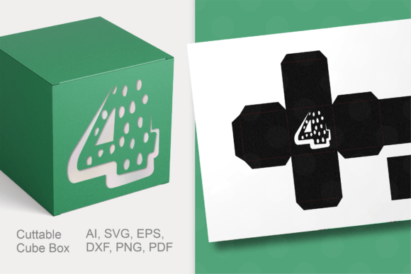 Number 4 Cube Favor Box Template SVG: 3D Shapes Review