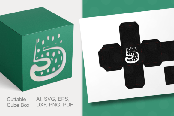 Number 5 Cube Gift Box Template SVG: 3D Shapes Review
