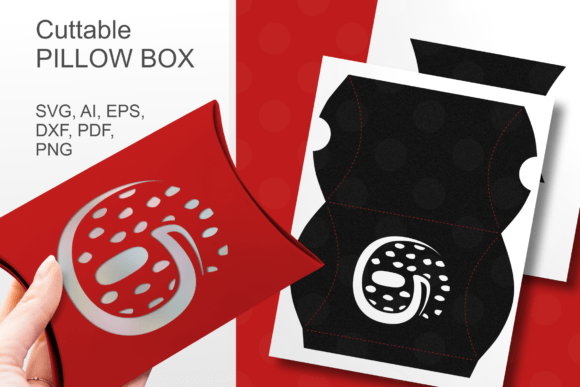 Number 6 Pillow Favor Box Template SVG: 3D Gift Boxes