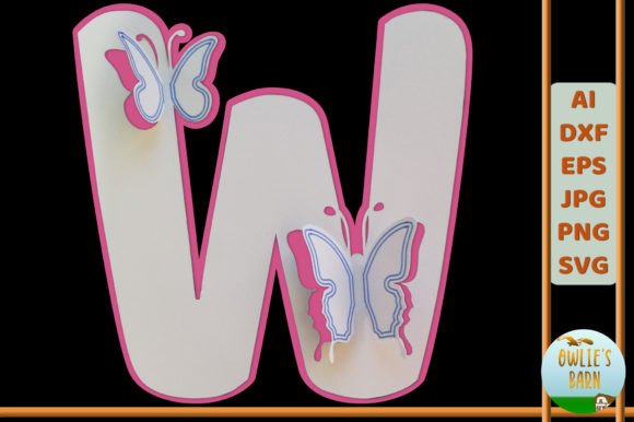 Popup Butterfly Monogram W: 3D SVG Shapes Review