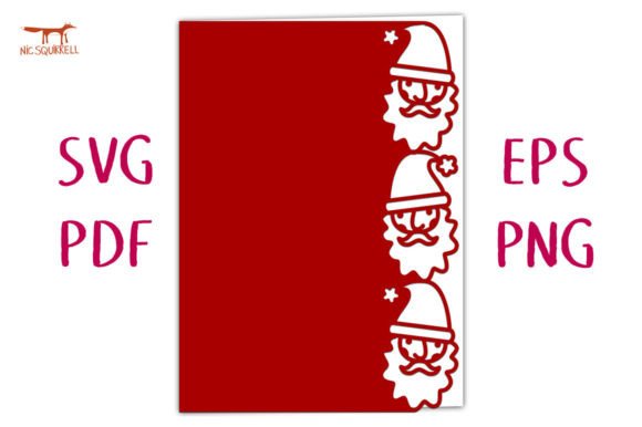 Santa Claus Lace Edged Card: 3D SVG for Christmas