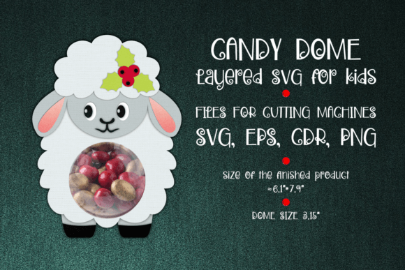 Sheep Candy Dome 3D SVG for Christmas Design