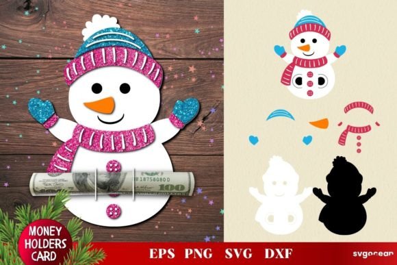 Snowman Money Holder 3D SVG for Christmas Crafts