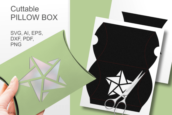 Winter Star Window Pillow Box Template: 3D SVG Gift Boxes